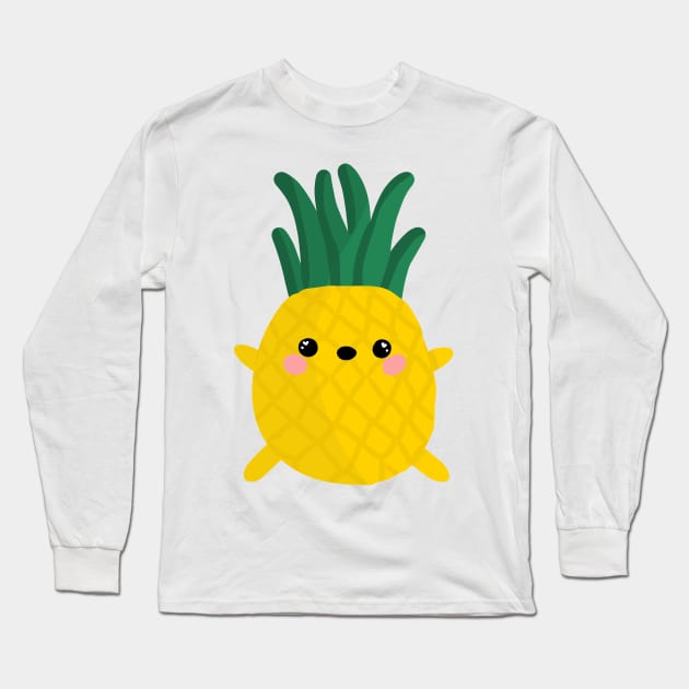 Cute kawaii pineapple Long Sleeve T-Shirt by grafitytees